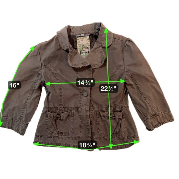 Tally Weijl “My Totally Sexy Jacket” Brown Utility Blazer L - Picture 2 of 16